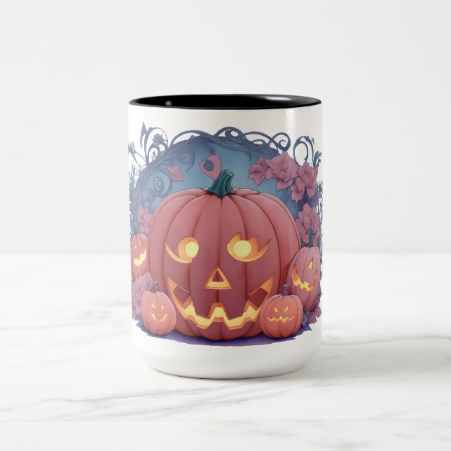 Tasse 2 Couleurs motif citrouille halloween (Centre)