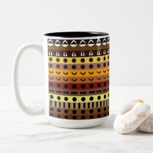 Tasse 2 Couleurs Motif d'art déco tribal coloré