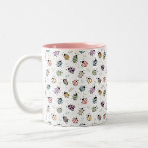 Tasse 2 Couleurs Motif de bugs colorés mignons