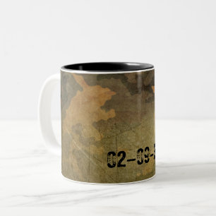 Tasse 2 Couleurs Motif de camouflage vert vintage V2.0