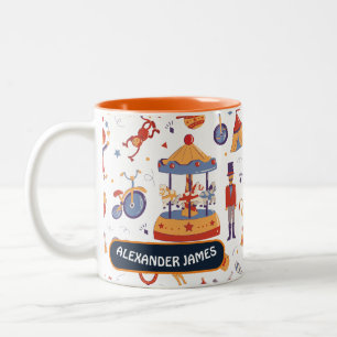 Tasse 2 Couleurs Motif de cirque Anniversaire de enfant de carnaval