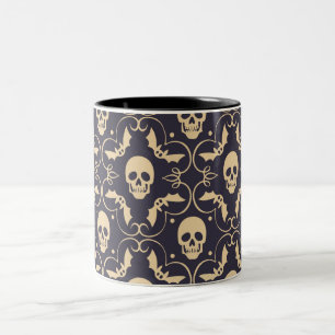 Tasse 2 Couleurs Motif de crânes de Halloween