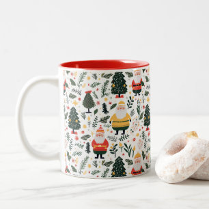 Tasse 2 Couleurs Motif de Festive Père Noël