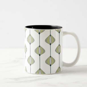 Tasse 2 Couleurs Motif de feuilles
