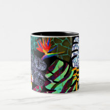 Motif de feuilles et de fleurs tropicales vibrante