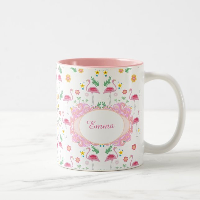 Tasse 2 Couleurs motif de flamant (Droit)