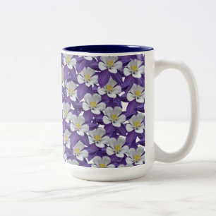 Tasse 2 Couleurs Motif de fleurs Columbine