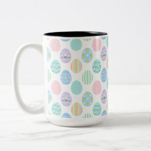 Tasse 2 Couleurs Motif de jolis œufs de Pâques pastel
