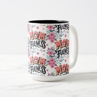 Tasse 2 Couleurs Motif de Mamanité Florale Typographie Rose
