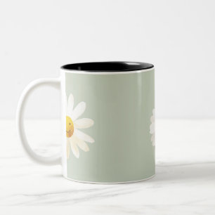 Tasse 2 Couleurs Motif de marguerite souriante mignon Floral de pri