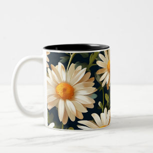 Tasse 2 Couleurs Motif de marguerites Floral Design Art numérique