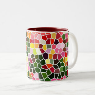 Tasse 2 Couleurs Motif de mosaïque coloré