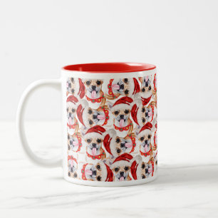 Tasse 2 Couleurs Motif de Noël de Chihuahua drôle