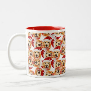 Tasse 2 Couleurs Motif de Noël de Golden Retriever Cool