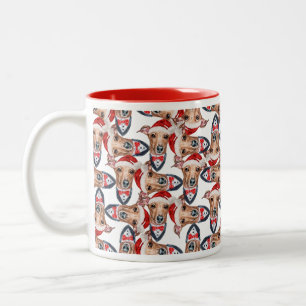 Tasse 2 Couleurs Motif de Noël drôle de lévrier italien
