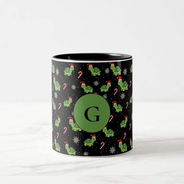 Tasse 2 Couleurs motif de Noël Père Noël de la tortue mignonne (Centre)