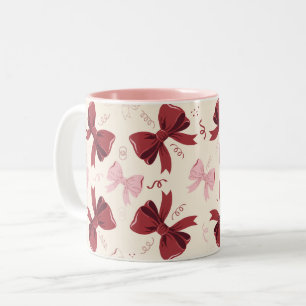 Tasse 2 Couleurs Motif de nœud coquette de Bourgogne