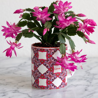 Tasse 2 Couleurs Motif de patch de Noël de l'amour