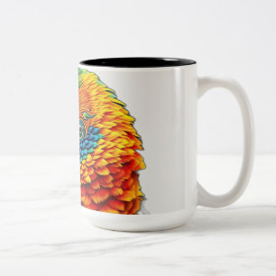Tasse 2 Couleurs Motif de perroquet kaléidoscopique dynamique