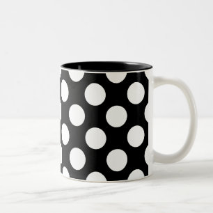 Tasse 2 Couleurs Motif de point noir et blanc de polka