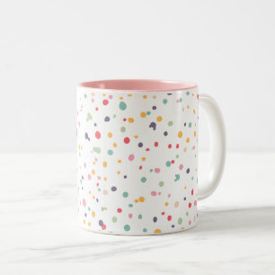 Tasse 2 Couleurs Motif de points coloré mignon de confettis