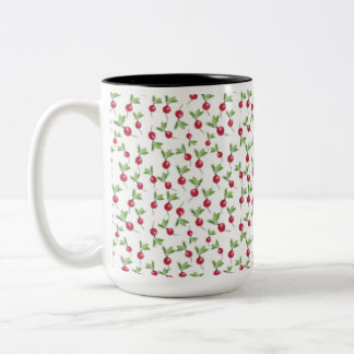 Tasse 2 Couleurs Motif de radis rouges