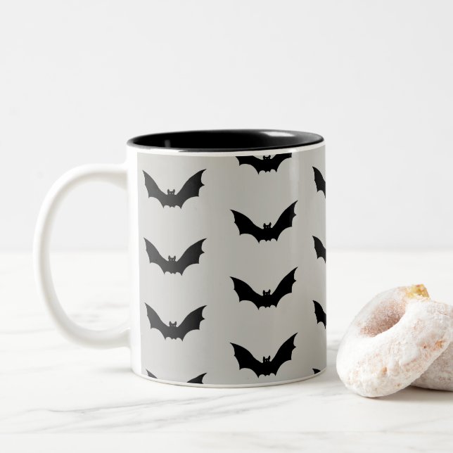 Tasse 2 Couleurs Motif d'Halloween Éffrayant (Avec donut)