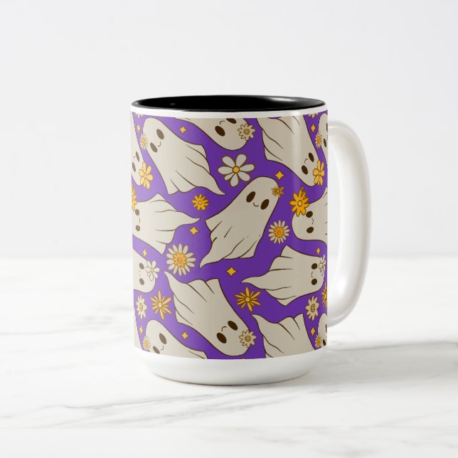 Tasse 2 Couleurs Motif d'Halloween Ghosts (Devant droit)