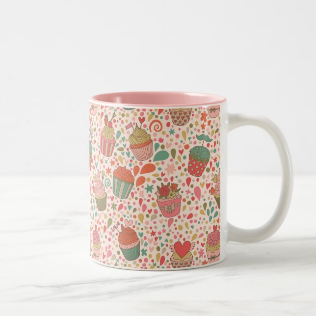Tasse 2 Couleurs Motif doux (Droit)