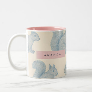 Tasse 2 Couleurs Motif Écureuil Élégant Personnalisé Charmeur