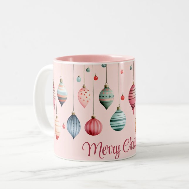 Tasse 2 Couleurs Motif en verre soufflé à la main victorienne (Devant gauche)