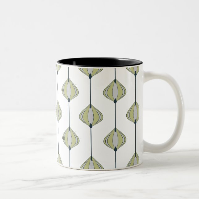 Tasse 2 Couleurs motif feuille (Droit)