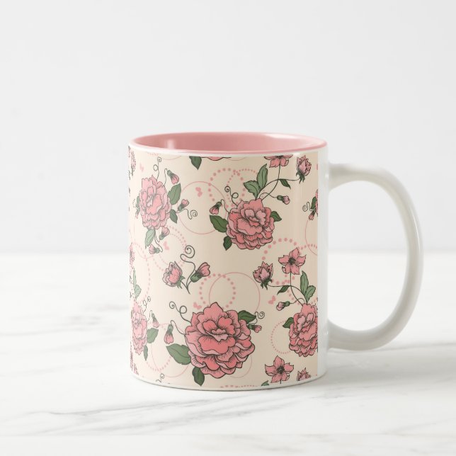 Tasse 2 Couleurs Motif floral 5 (Droit)
