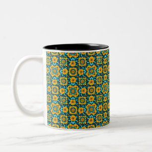 Tasse 2 Couleurs Motif floral bohème sans couture dans un style fol