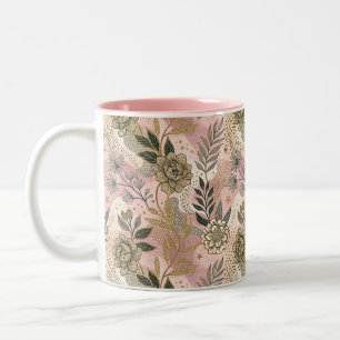 Tasse 2 Couleurs Motif floral boho élégant