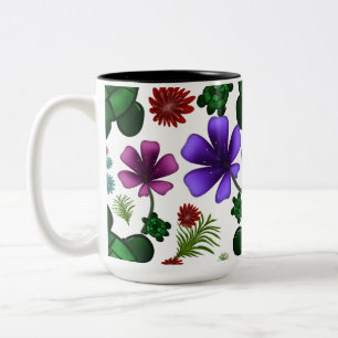 Tasse 2 Couleurs Motif floral de tortue