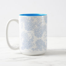 Motif floral élégant bleu et blanc