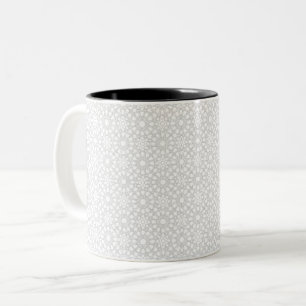 Tasse 2 Couleurs Motif floral en dentelle blanche élégant