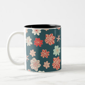Tasse 2 Couleurs Motif floral sans couture