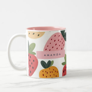 Tasse 2 Couleurs Motif Fruit Fruit Cute personnalisé