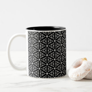 Tasse 2 Couleurs Motif géométrique noir blanc et argenté