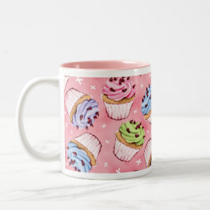Tasse 2 Couleurs Motif givré coloré de petits gâteaux