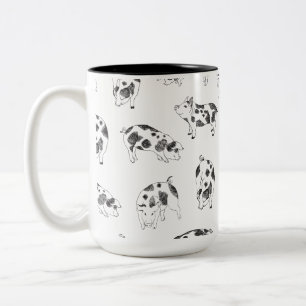 Tasse 2 Couleurs Motif minimaliste de Cottagecore vintage représent