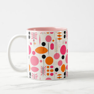 Tasse 2 Couleurs Motif moderne du milieu du siècle Pastel Bohemian 