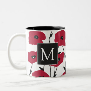 Tasse 2 Couleurs Motif moderne Monogram Poppies