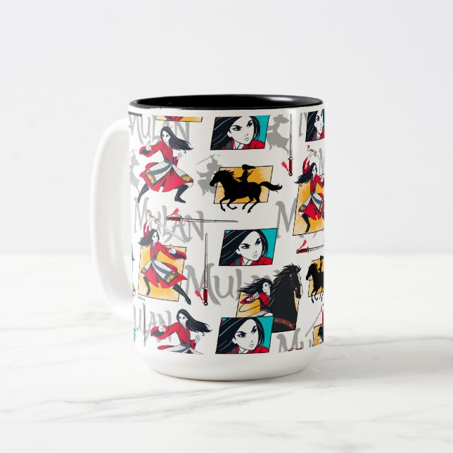 Tasse 2 Couleurs Motif Mulan Illustrated Panels (Devant gauche)