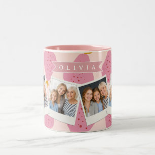 Tasse 2 Couleurs Motif personnalisé de poire rose joli fruit fémini