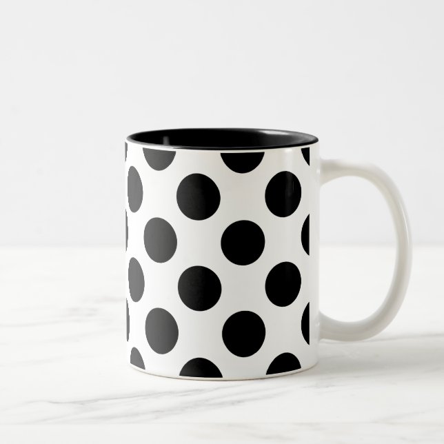 Tasse 2 Couleurs Motif Pointe Noir Et Blanc (Droit)