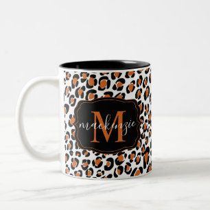 Tasse 2 Couleurs Motif Poster de animal Leopard tendance Nom du mon