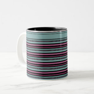 Tasse 2 Couleurs Motif rayé rose gris foncé